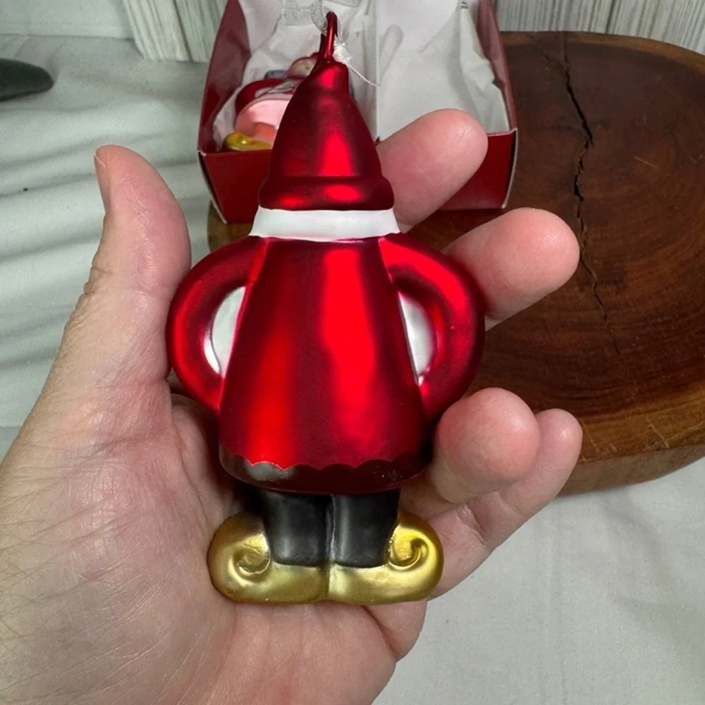 IKEA Vinterfint Glass Christmas Ornaments Set of 2 Eva Lundgreen Gnomes Red Gold
